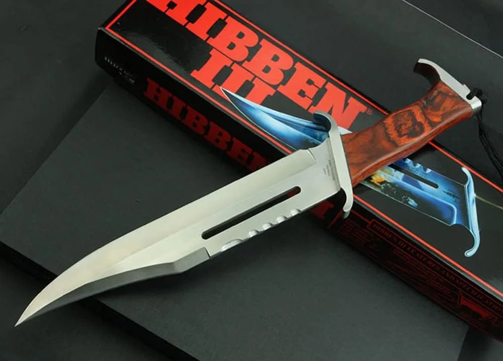 FARDEER KS21 Cuchillo para Exteriores Fijo  Cuchillo de Caza de Hoja Fija  Espiga Completa  Cuchillo de Supervivencia Afilado co