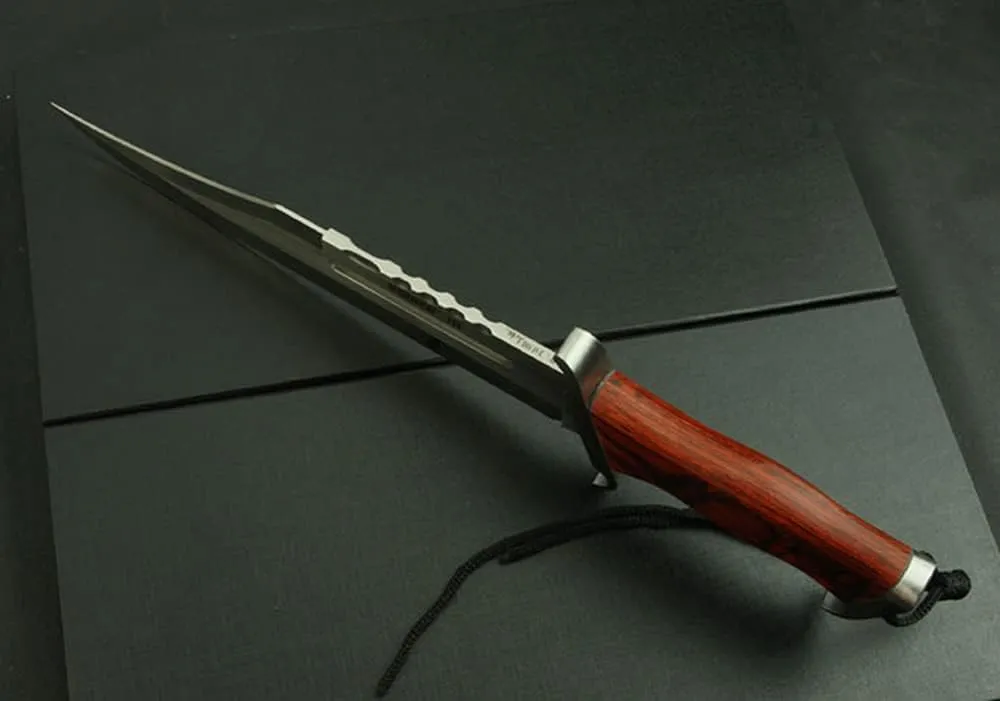 FARDEER KS21 Cuchillo para Exteriores Fijo  Cuchillo de Caza de Hoja Fija  Espiga Completa  Cuchillo de Supervivencia Afilado co